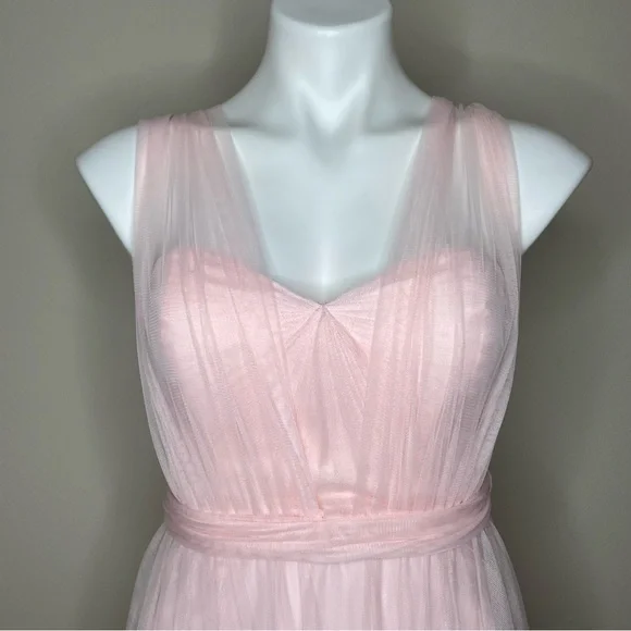 Wtoo Elegant Strapless Blush Pink Tulle Special Occasion Dress Evening Gown - Picture 4 of 14